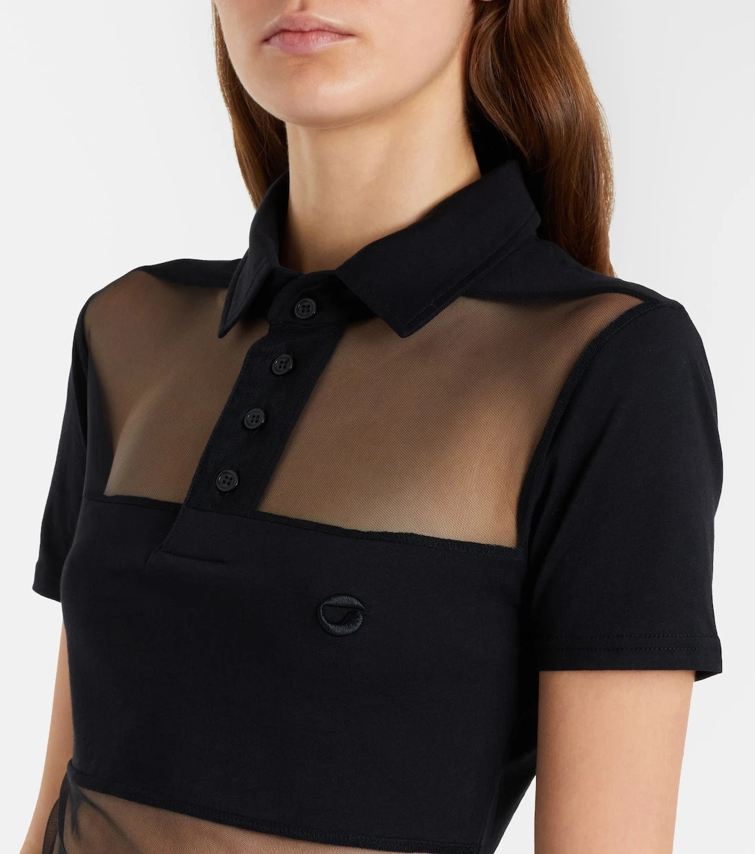 Coperni - Paneled cotton-blend crop top