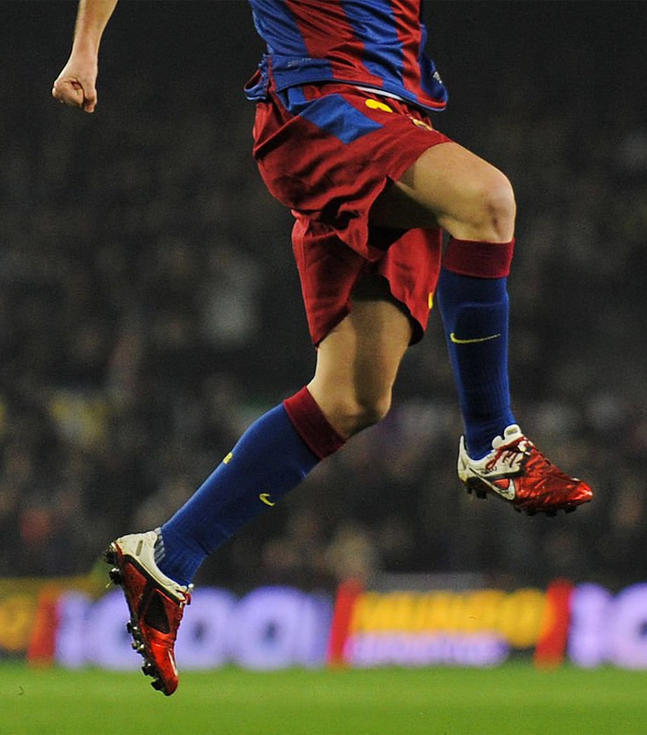 Andrés Iniesta Multi Match-Worn & Signed 2010-11 Barca Season Boots Framed Display