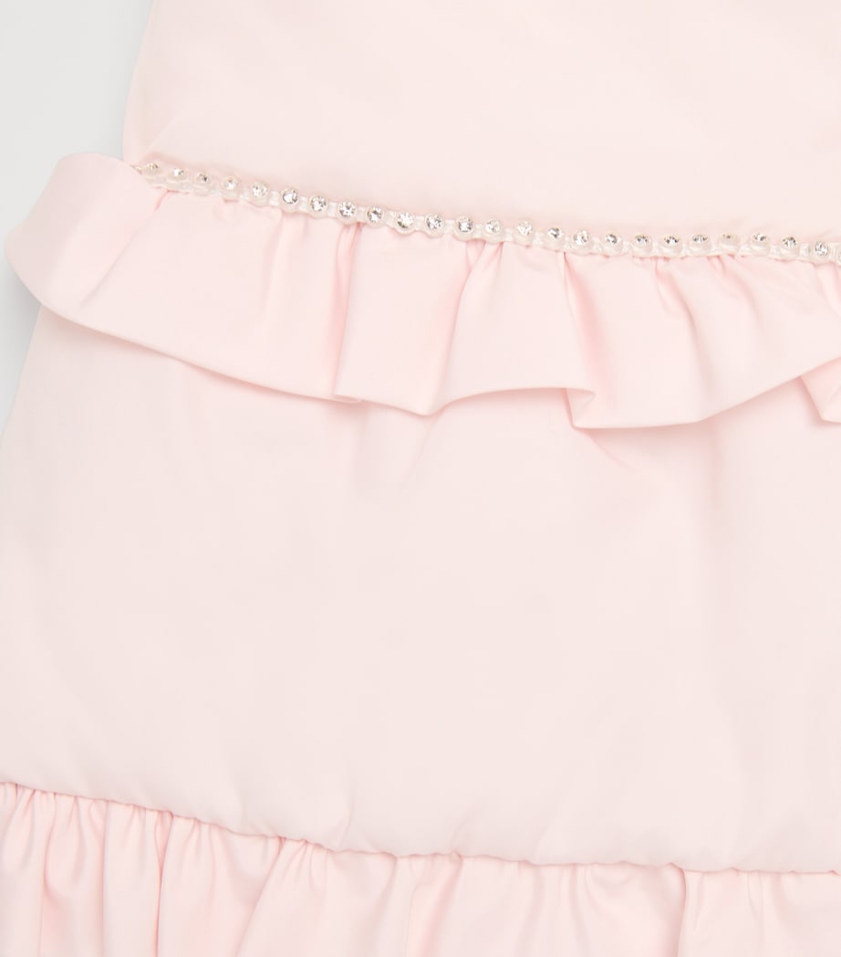 Fox Fur-Trim Crystal Padded Gilet (3-24 Months)