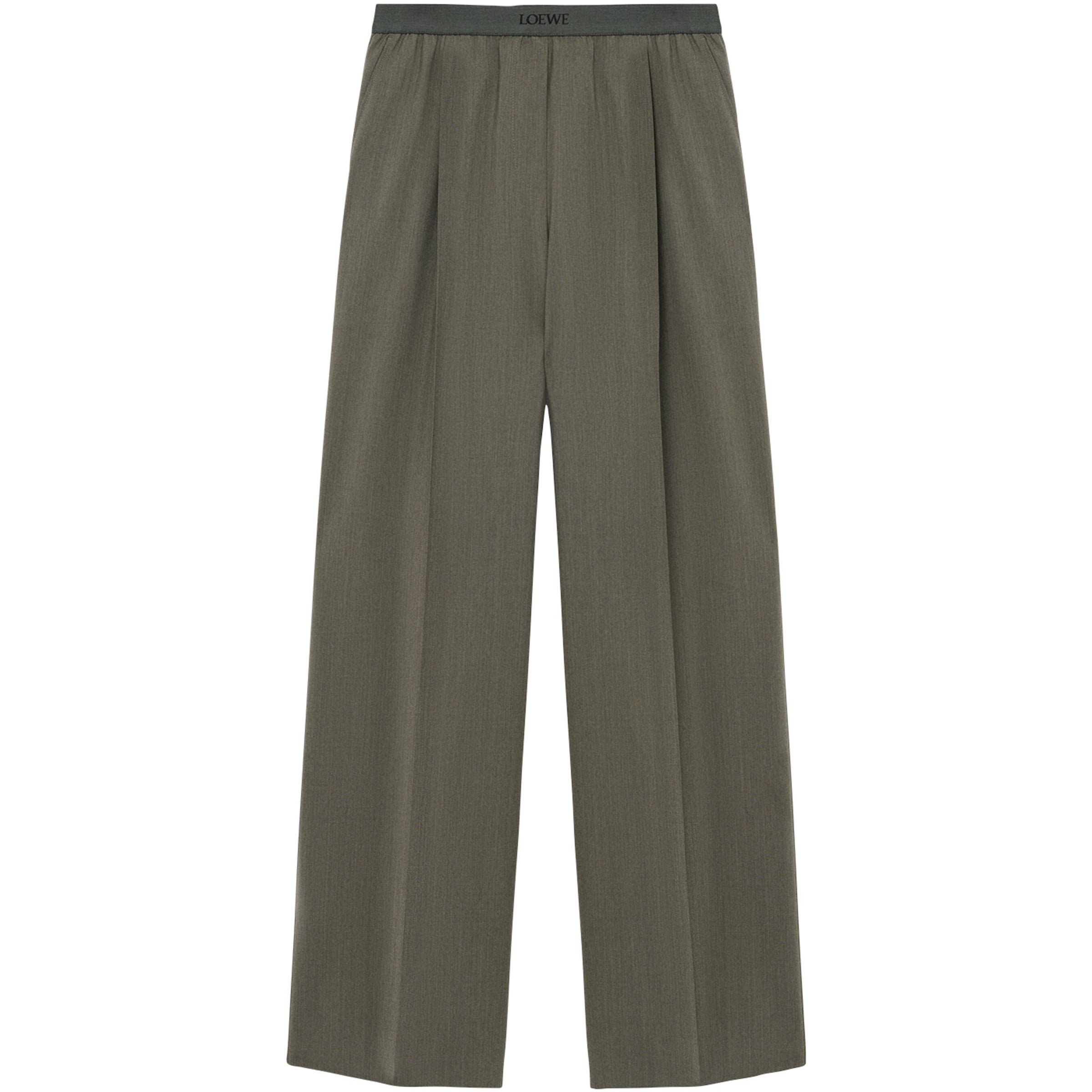 LOEWE Green Logo-Detail Tailored Trousers