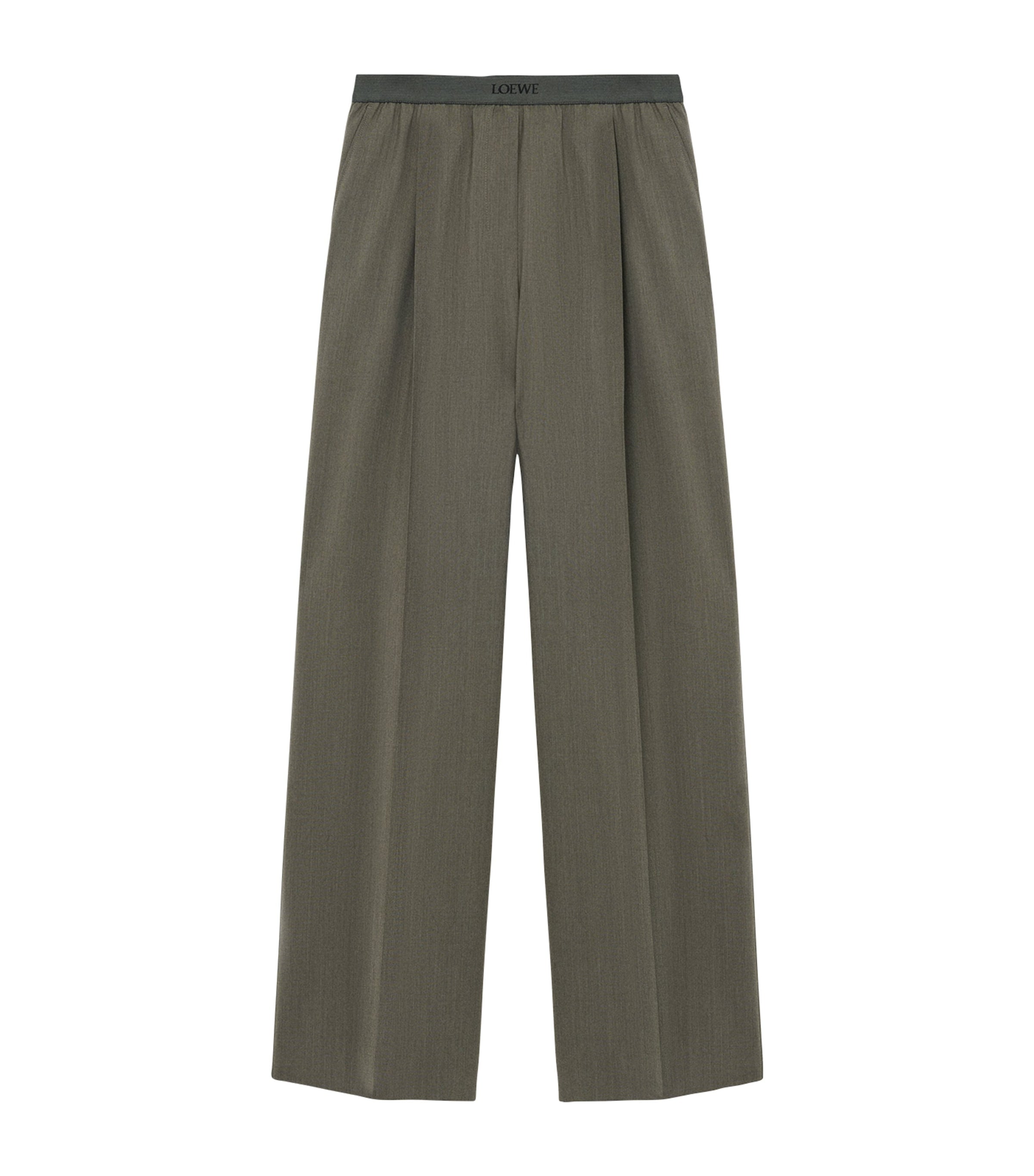 LOEWE Green Logo-Detail Tailored Trousers