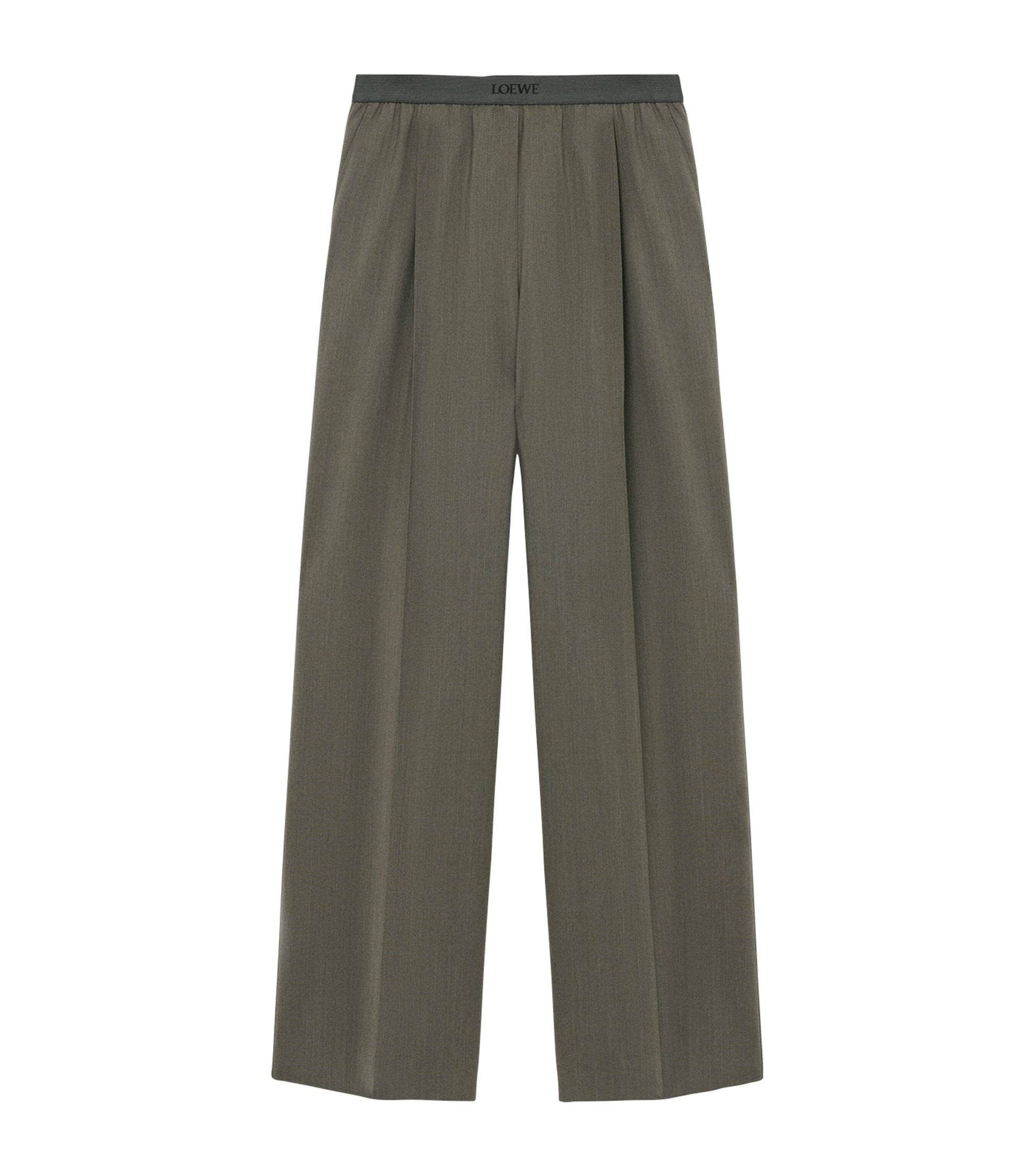 LOEWE Green Logo-Detail Tailored Trousers