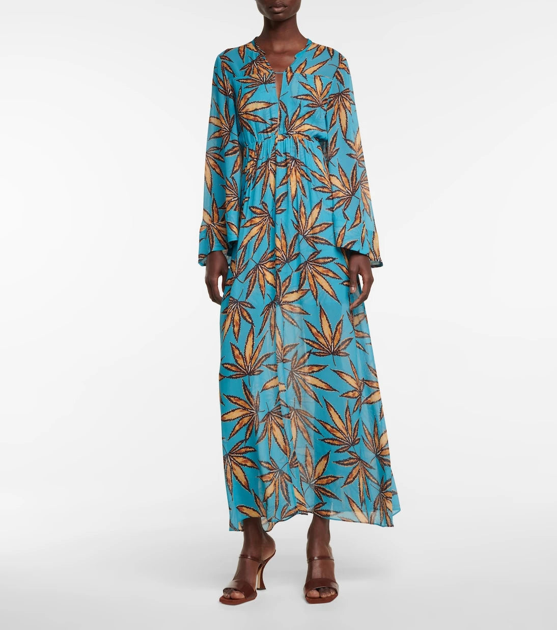 Dorothee Schumacher - Translucent leaves printed maxi dress