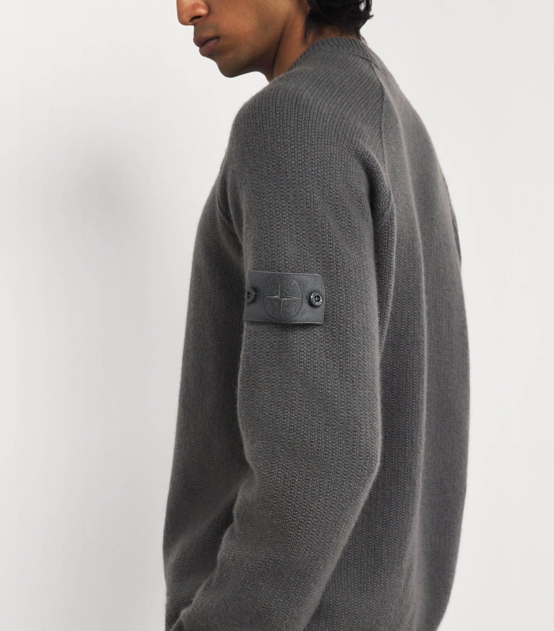Grey GHOST PIECE Cashmere Crew-Neck Sweater
