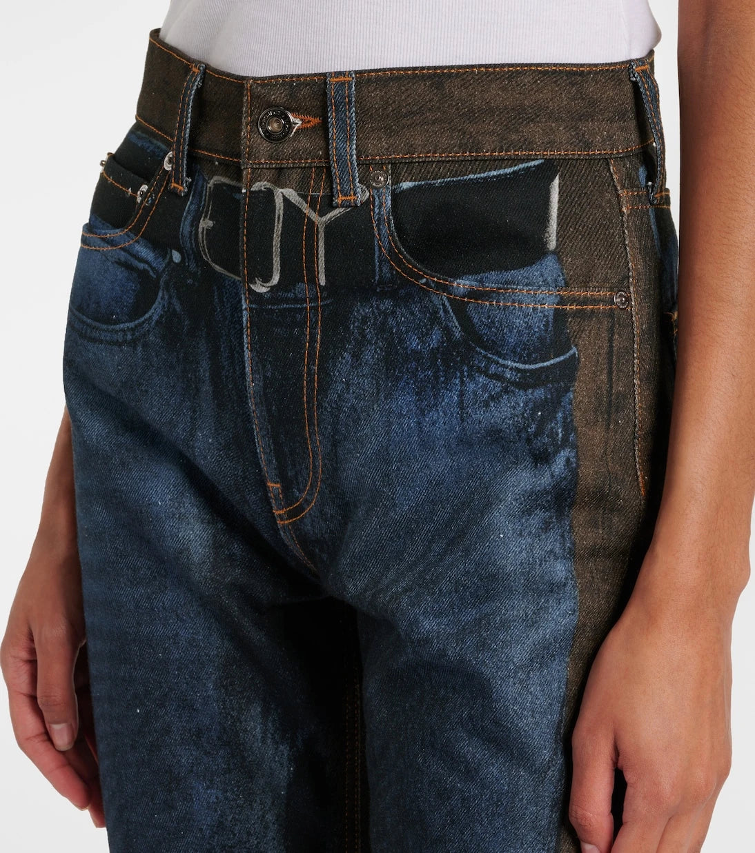 Y/Project - Printed straight jeans
