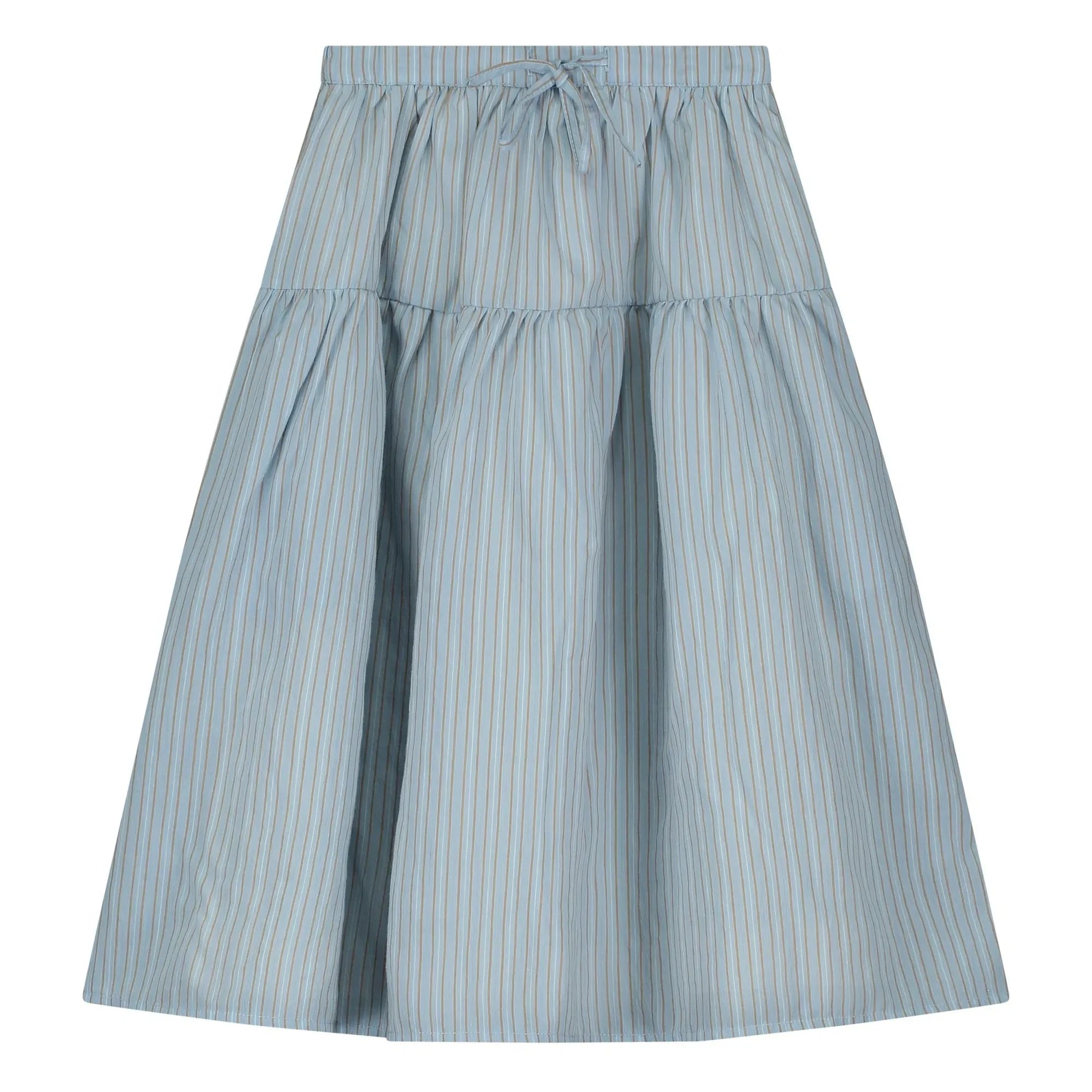 Tangerine - Striped midi skirt | Pale blue