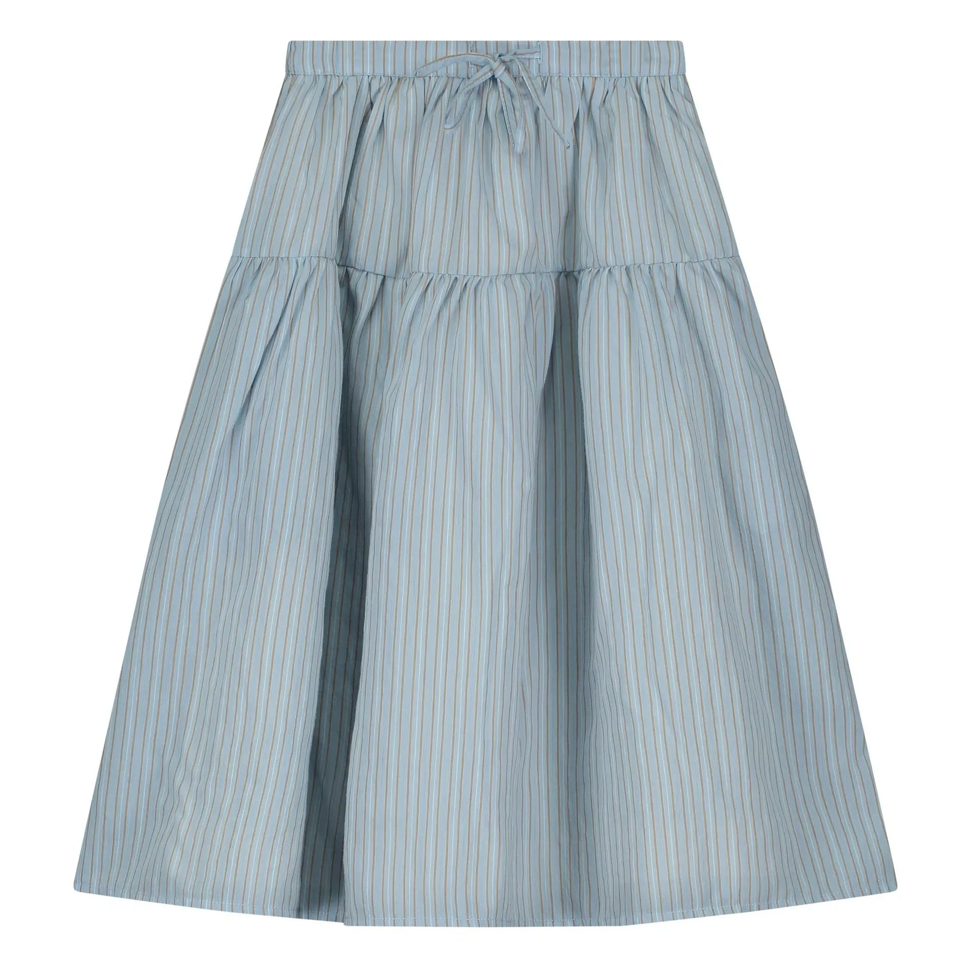 Tangerine - Striped midi skirt | Pale blue