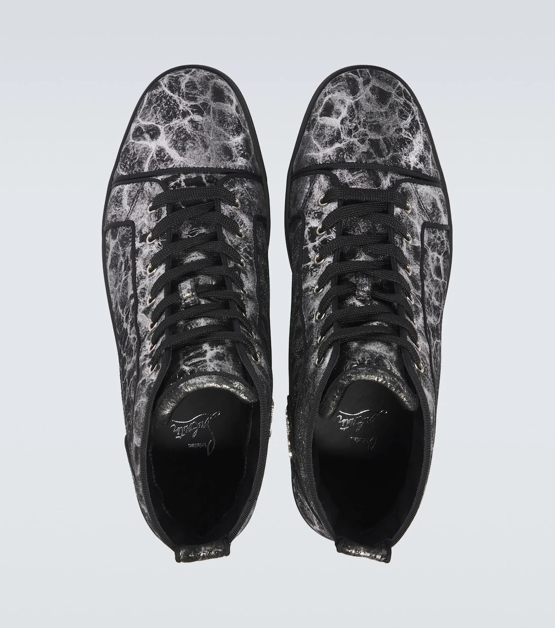 Christian Louboutin - Louis printed leather high-top sneakers