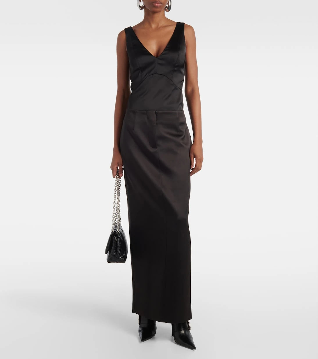 Entire Studios - Script low-rise sateen midi skirt