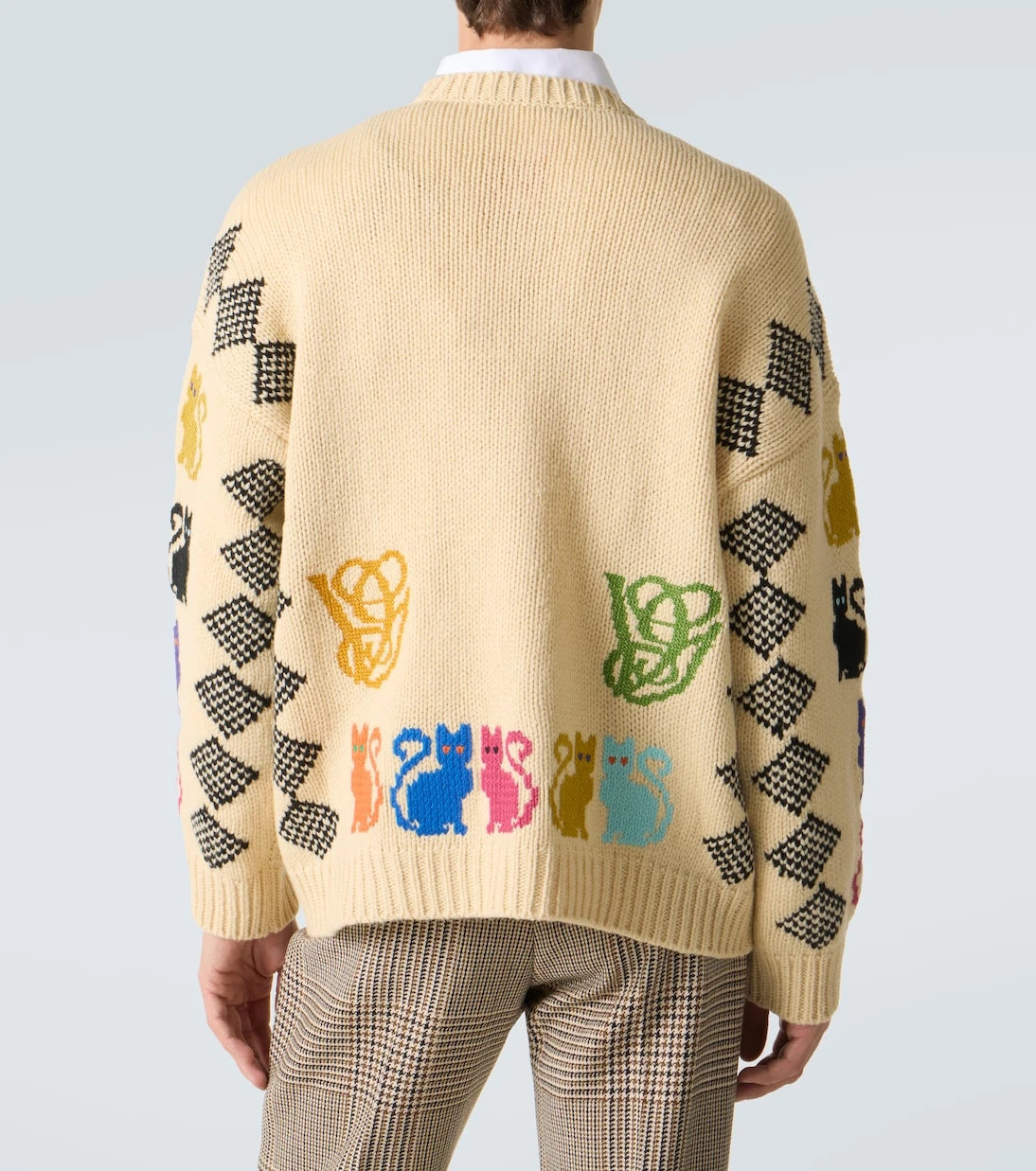 Valentino - Jacquard virgin wool cardigan