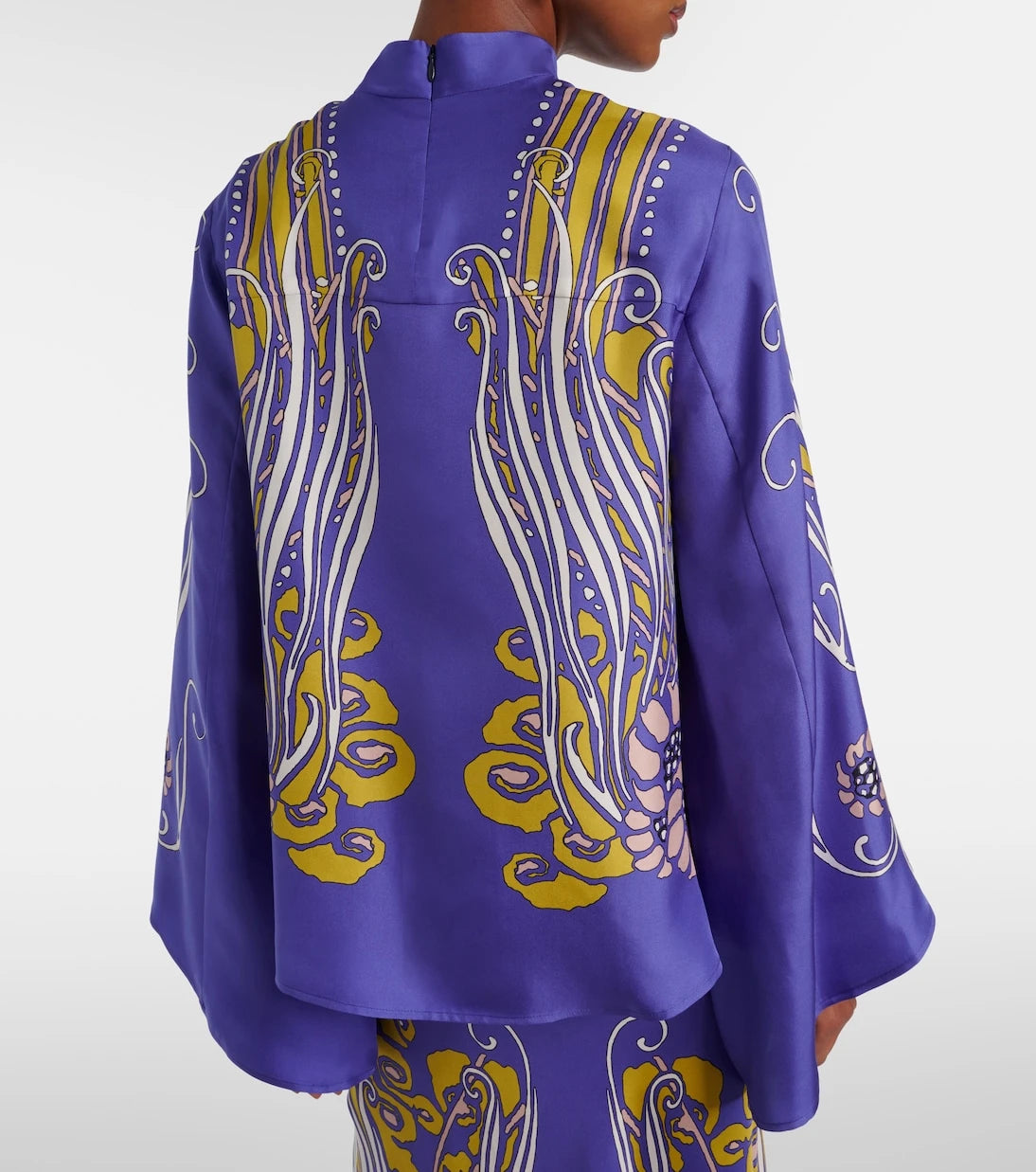 La DoubleJ - Make An Exit printed silk satin blouse