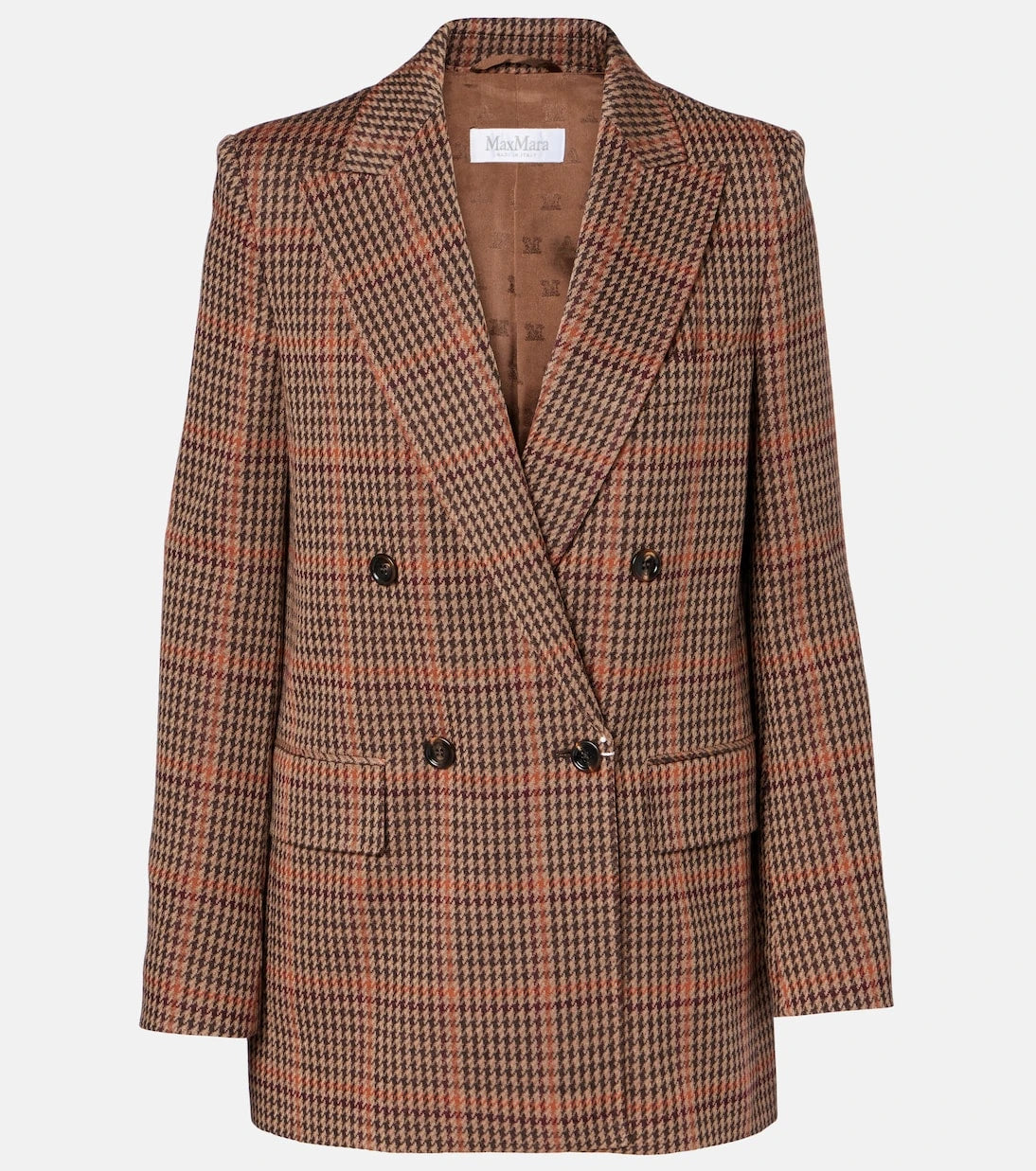 Max Mara - Guelfo checked wool and cotton blazer