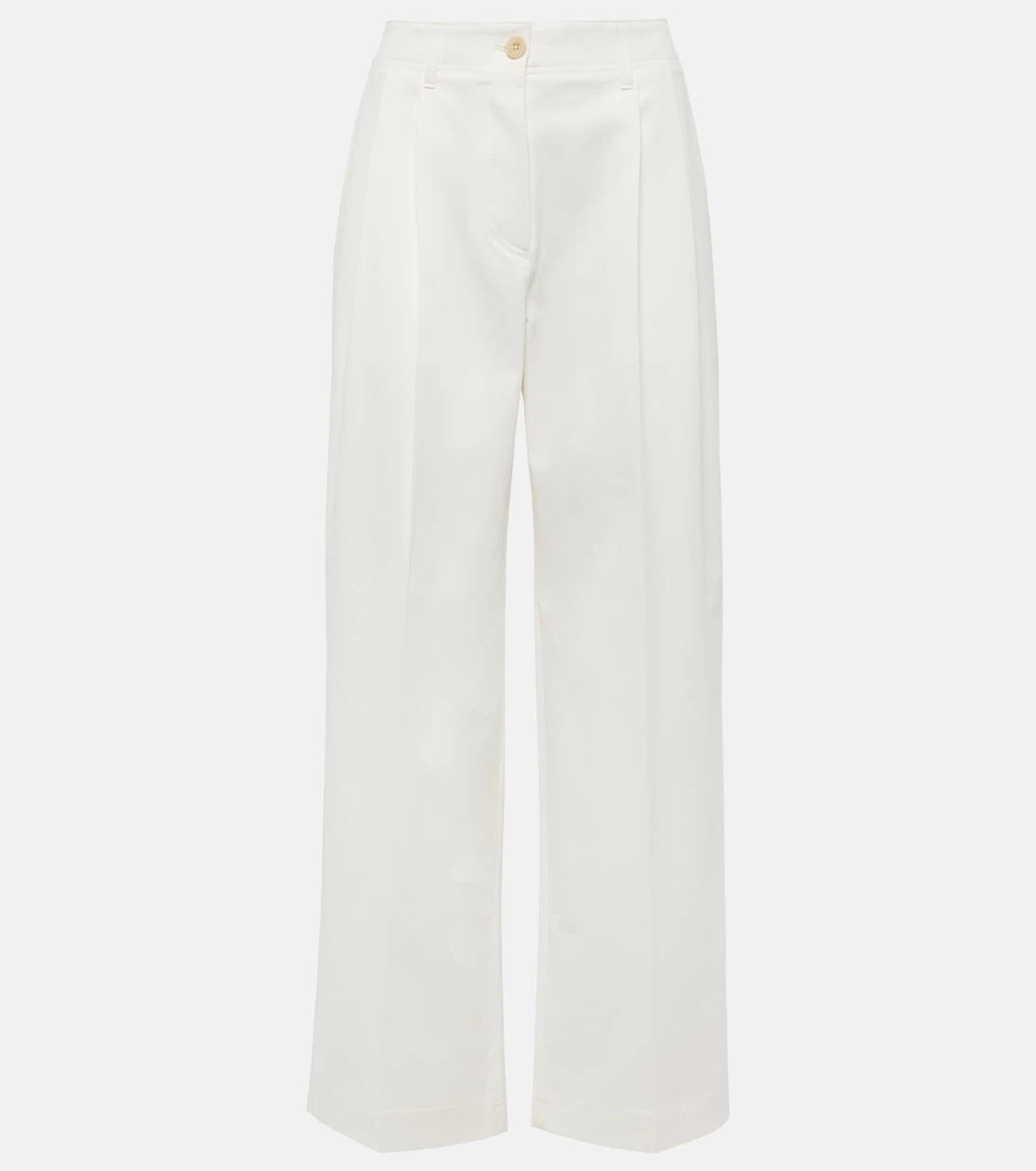 Toteme - High-rise cotton twill wide-leg pants