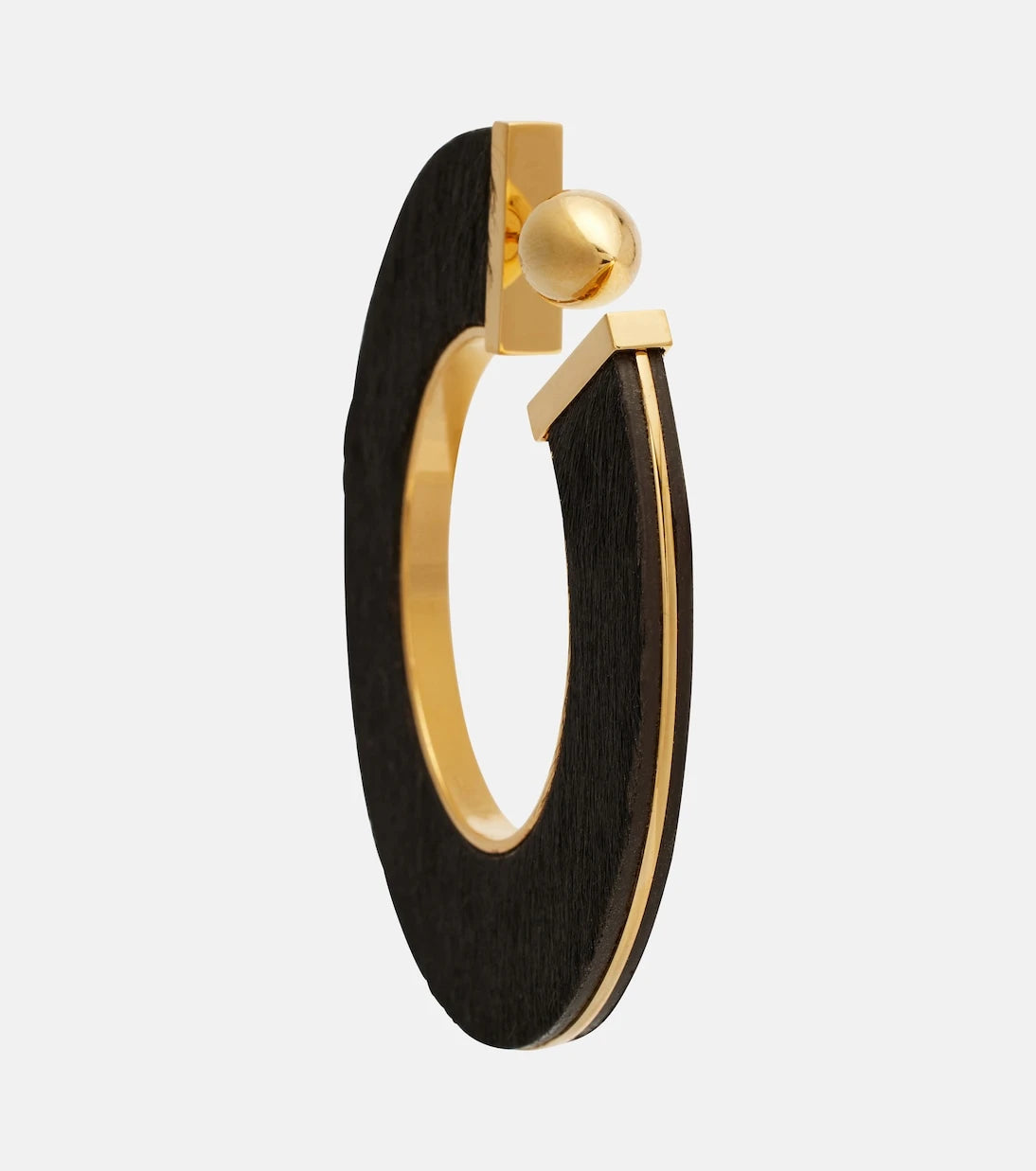 Alaïa - Blade Medium leather hoop earrings