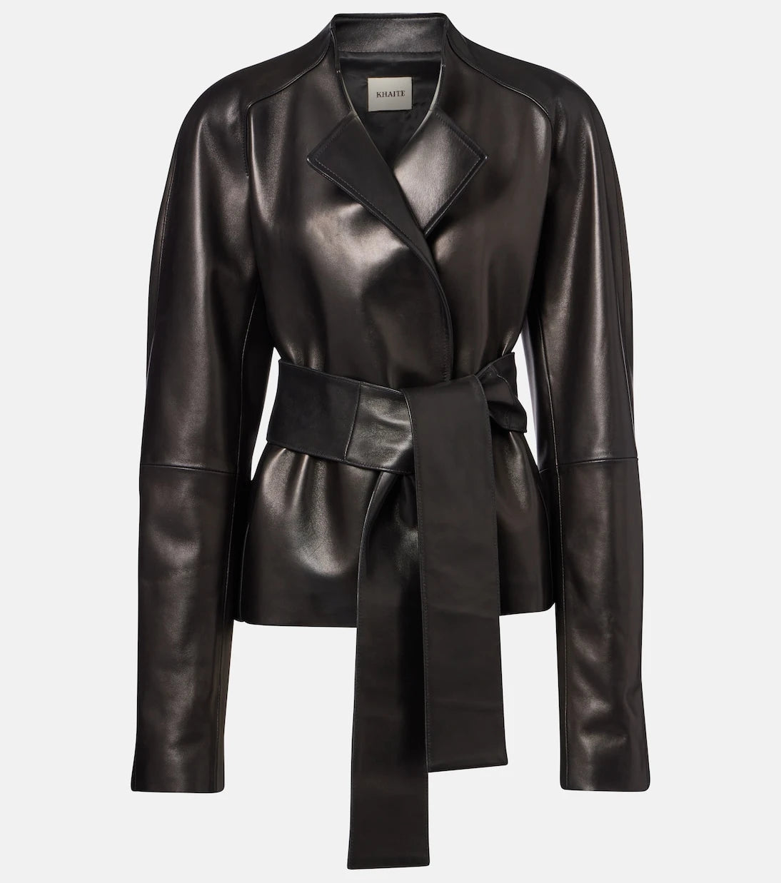 Khaite - Edith belted leather jacket