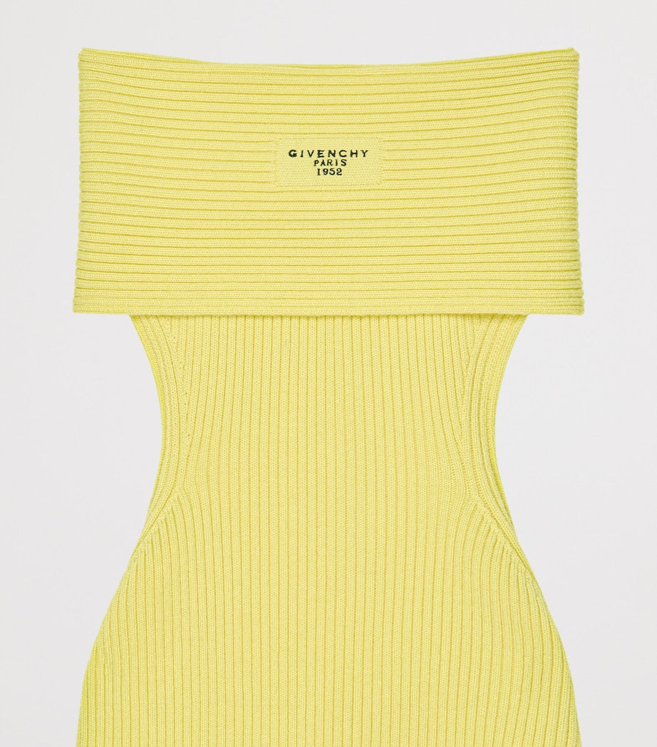 Givenchy Yellow Wool-Blend Knit Mini Dress
