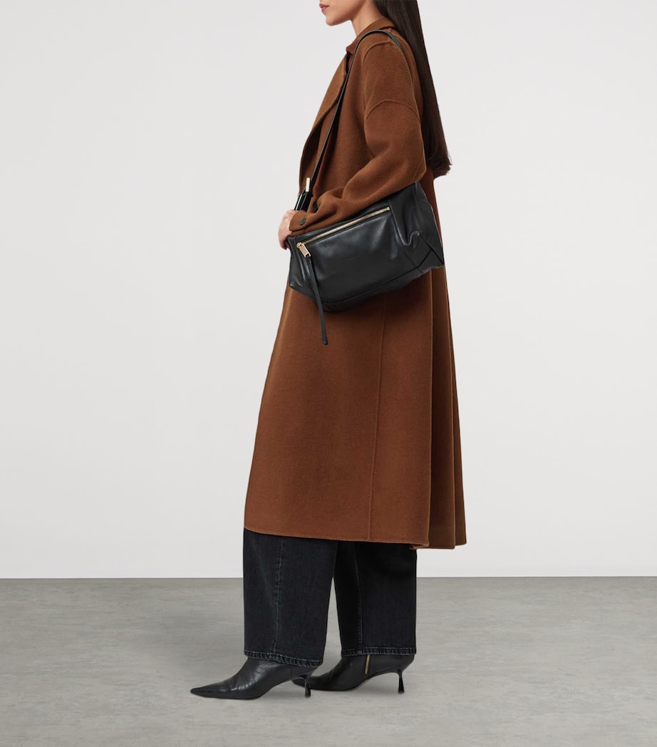 AllSaints Brown Wool-Blend Sellma Coat