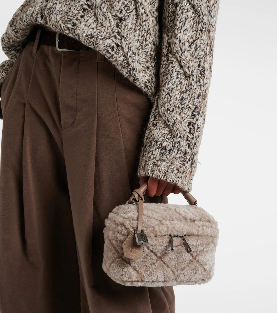 Brunello Cucinelli - Quilted shearling vanity bag