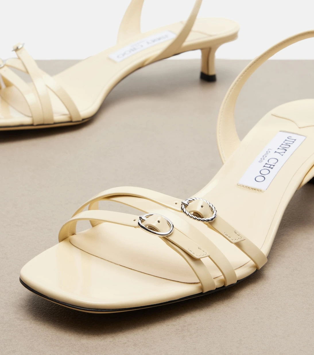 Jimmy Choo - Kaira patent leather slingback sandals