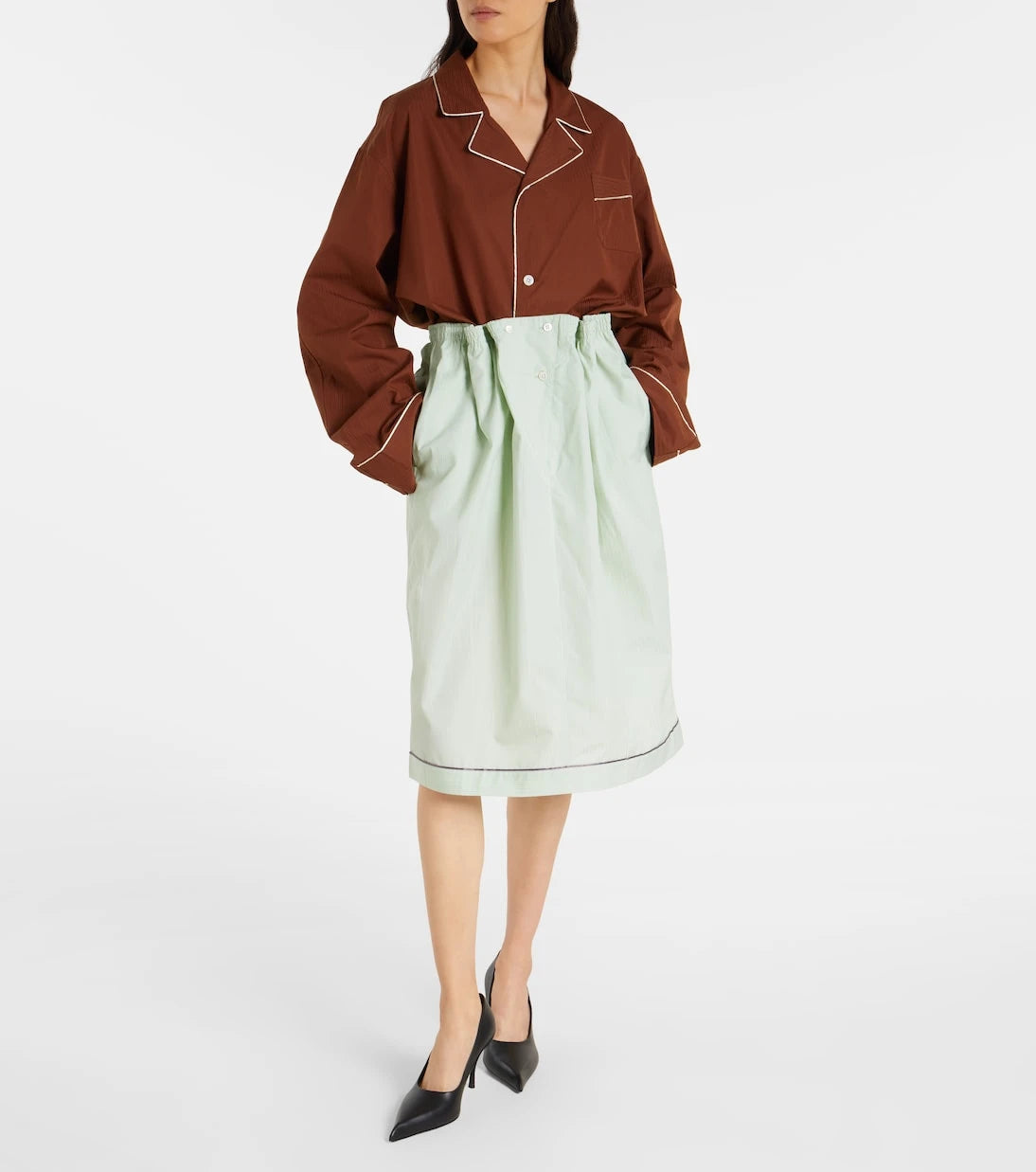 Prada - Cotton midi skirt