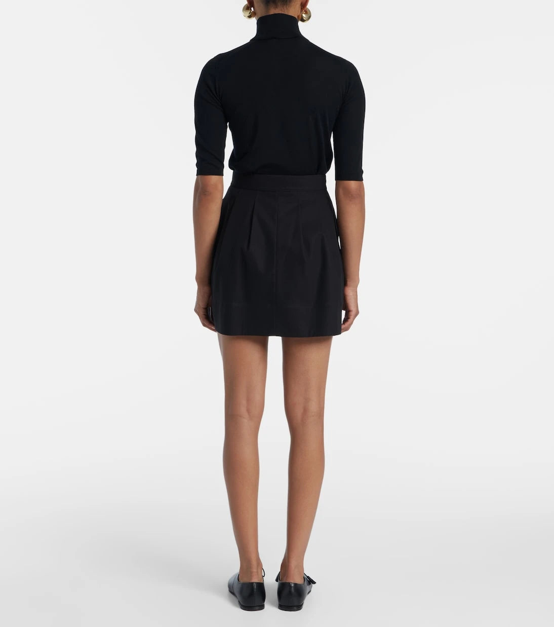 Max Mara - Pilili pamuklu gabardin mini etek