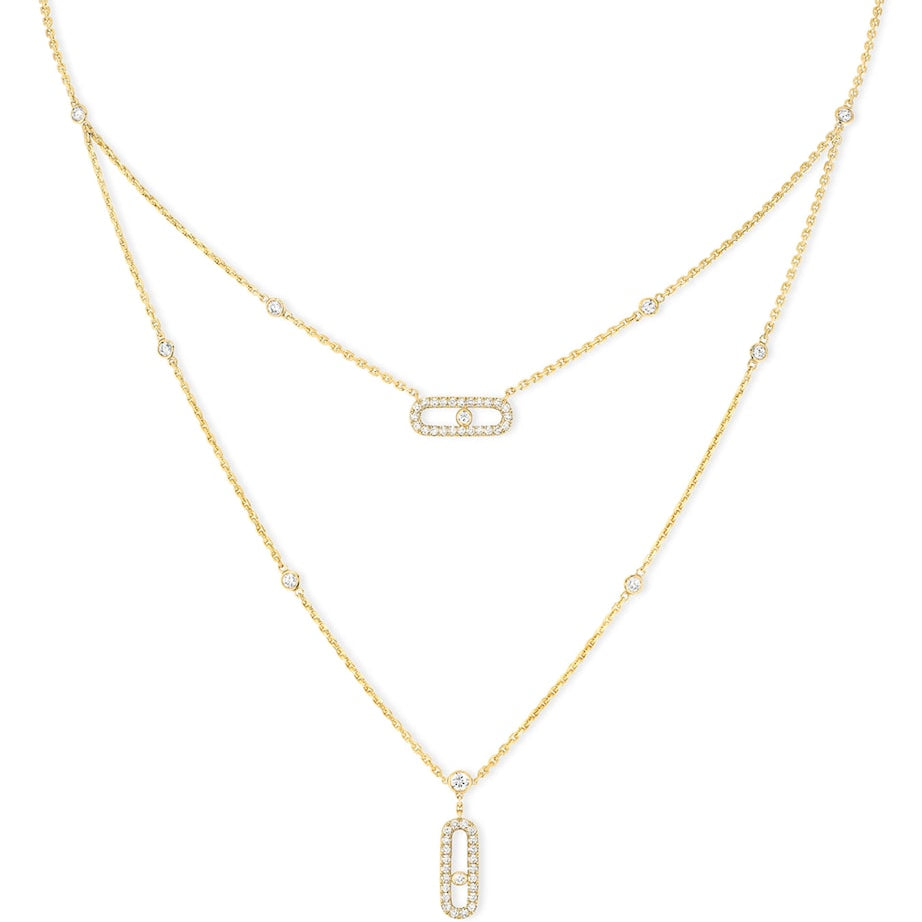 Yellow Gold and Diamond Move Uno Necklace