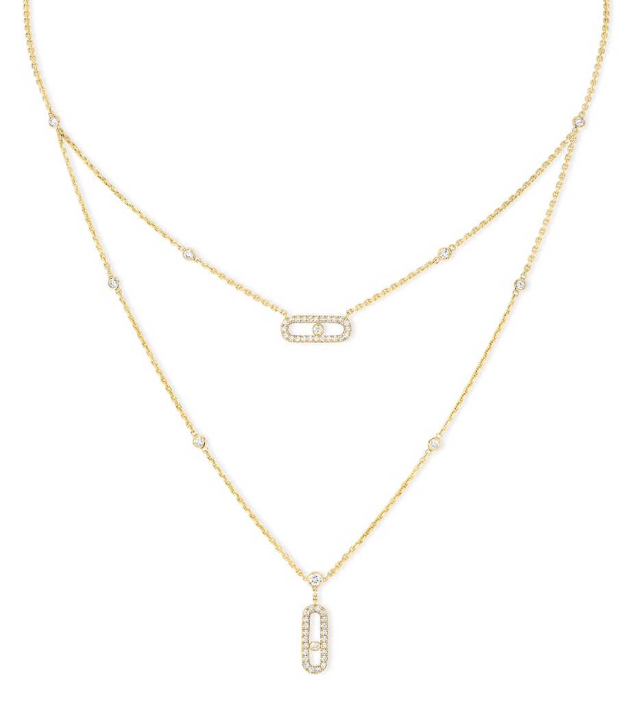 Yellow Gold and Diamond Move Uno Necklace
