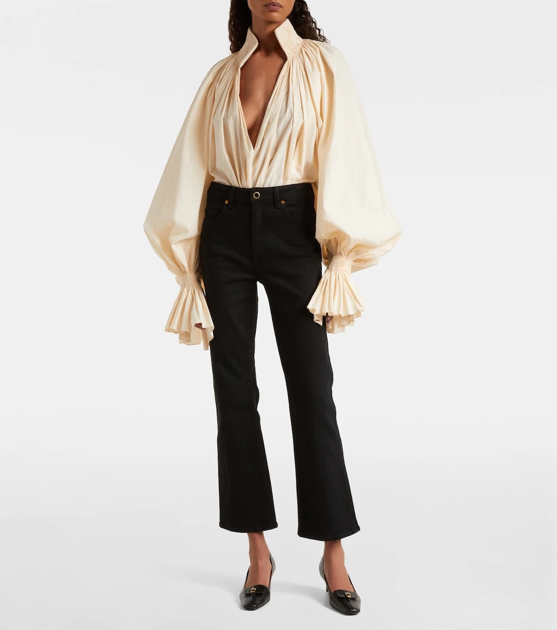 Khaite - Vivian high-rise cropped flared jeans