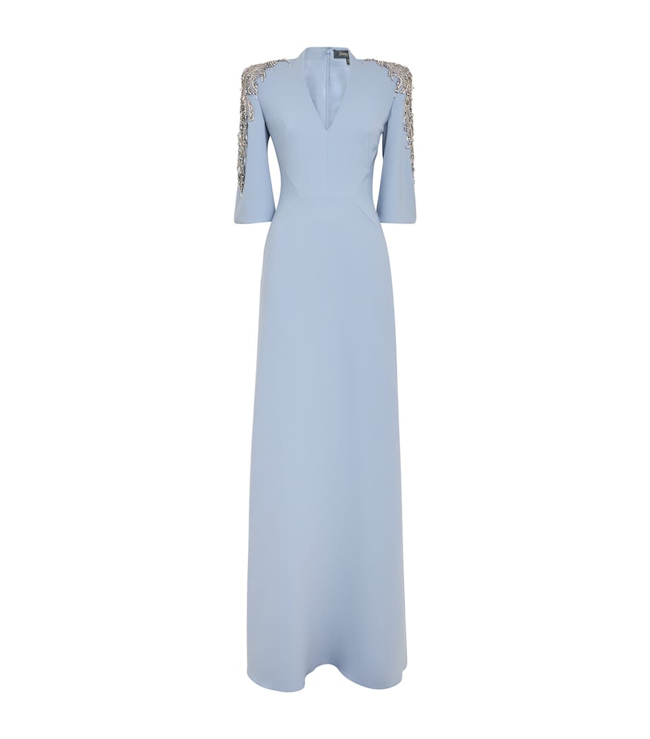 Jenny Packham Blue Embellished Babe Gown