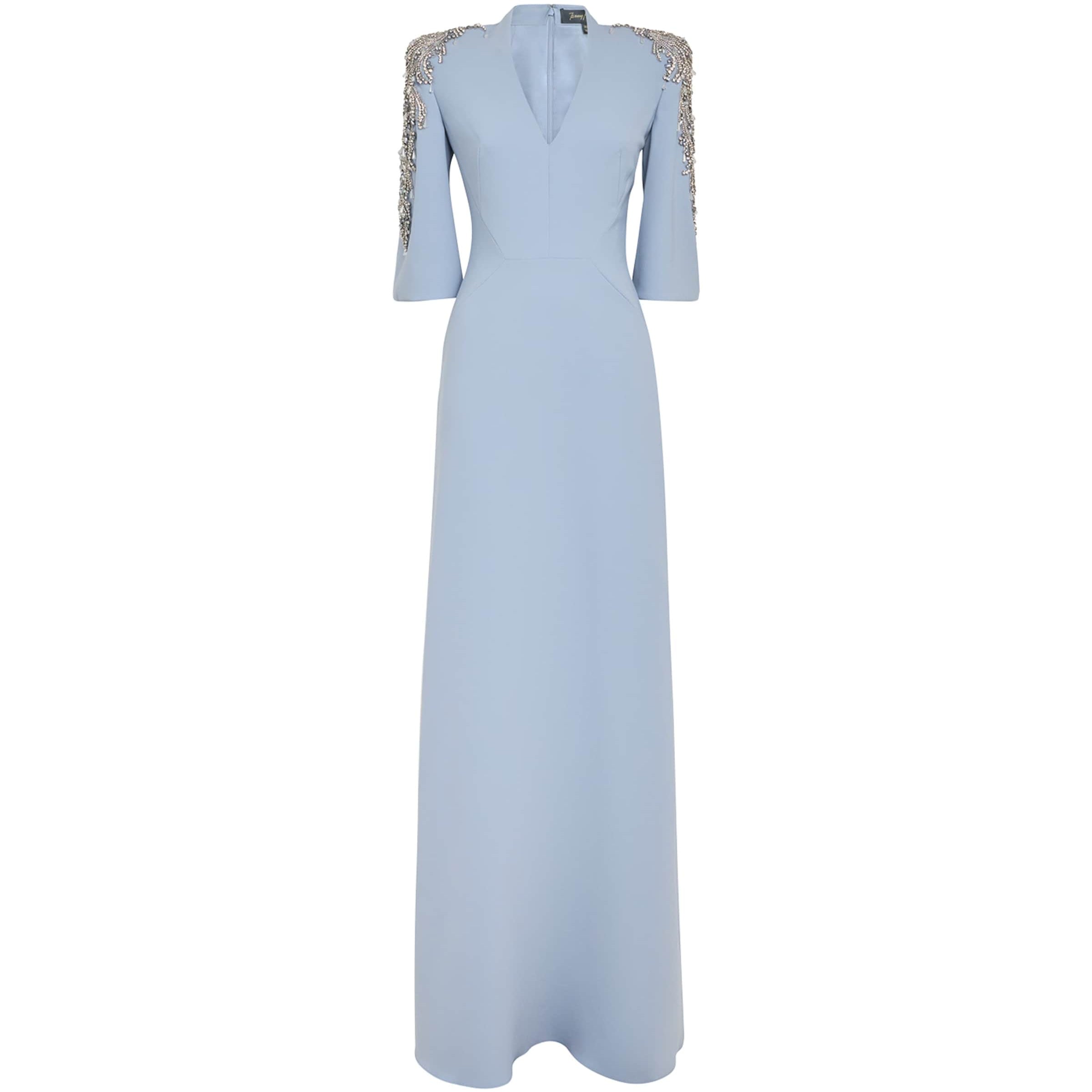 Jenny Packham Blue Embellished Babe Gown