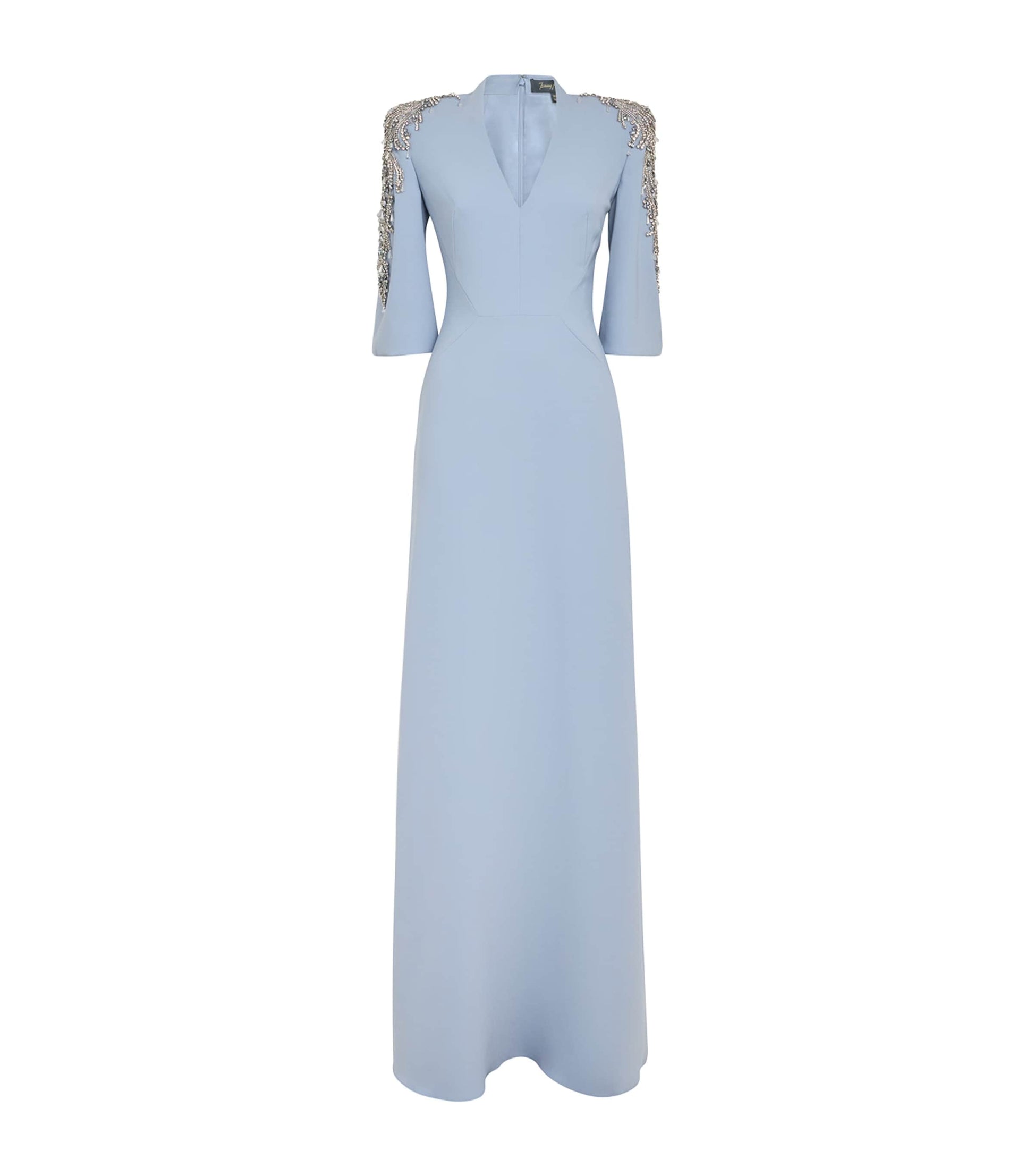 Jenny Packham Blue Embellished Babe Gown