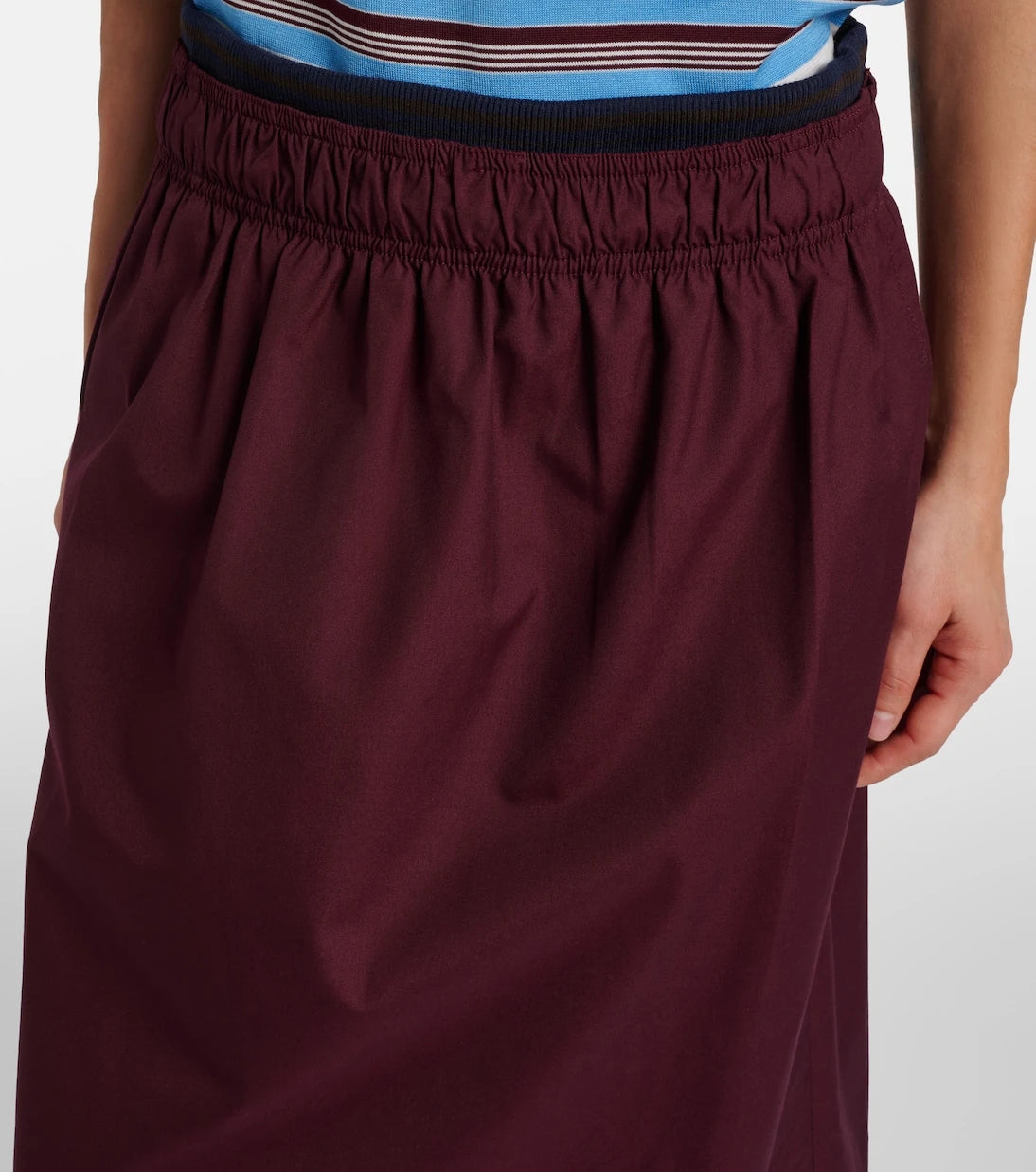 Prada - Poplin midi skirt
