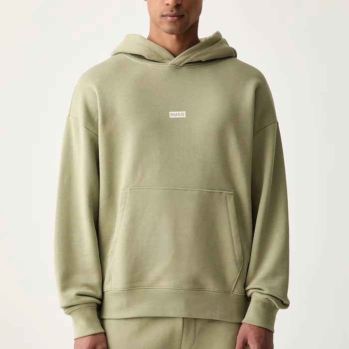 HUGO Blue kapüşonlu erkek pamuklu sweatshirt Nazardo