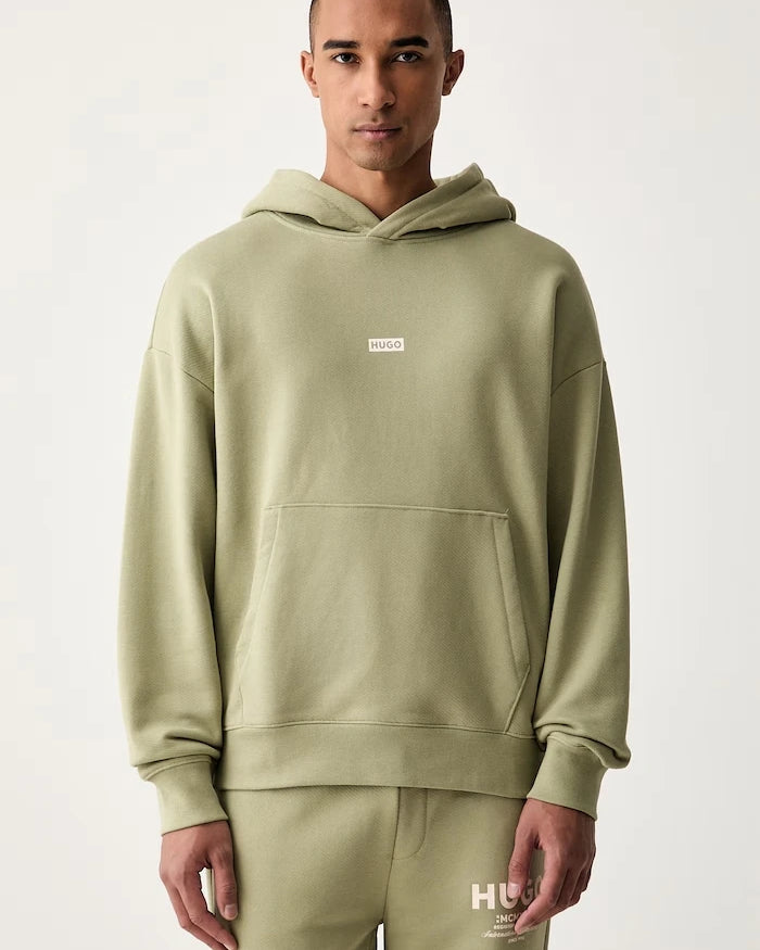 HUGO Blue kapüşonlu erkek pamuklu sweatshirt Nazardo