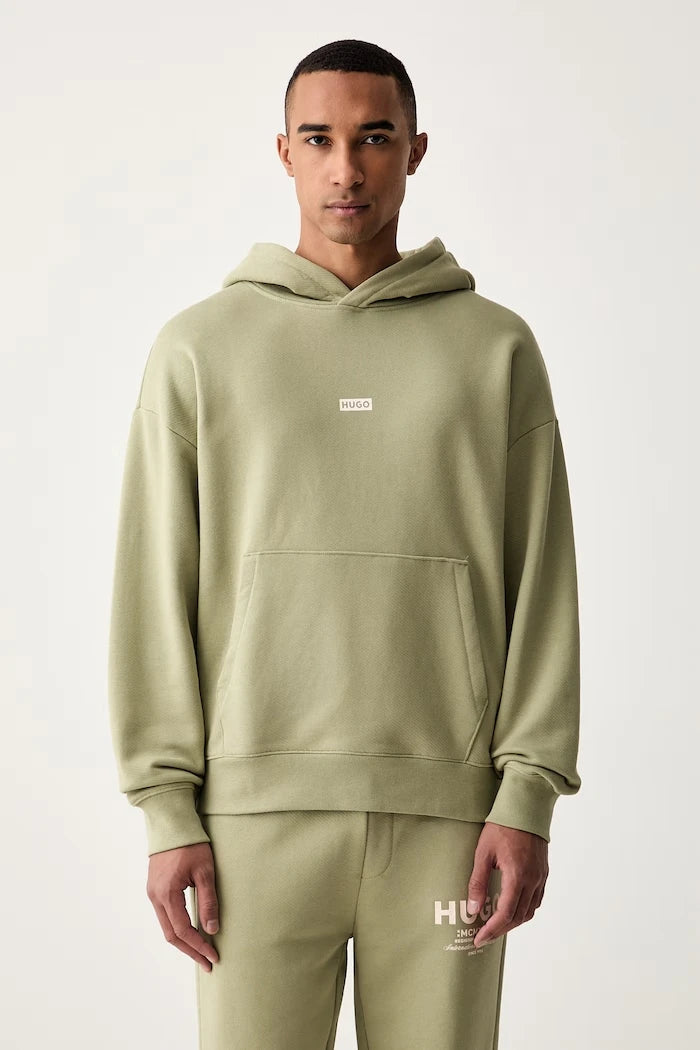HUGO Blue kapüşonlu erkek pamuklu sweatshirt Nazardo