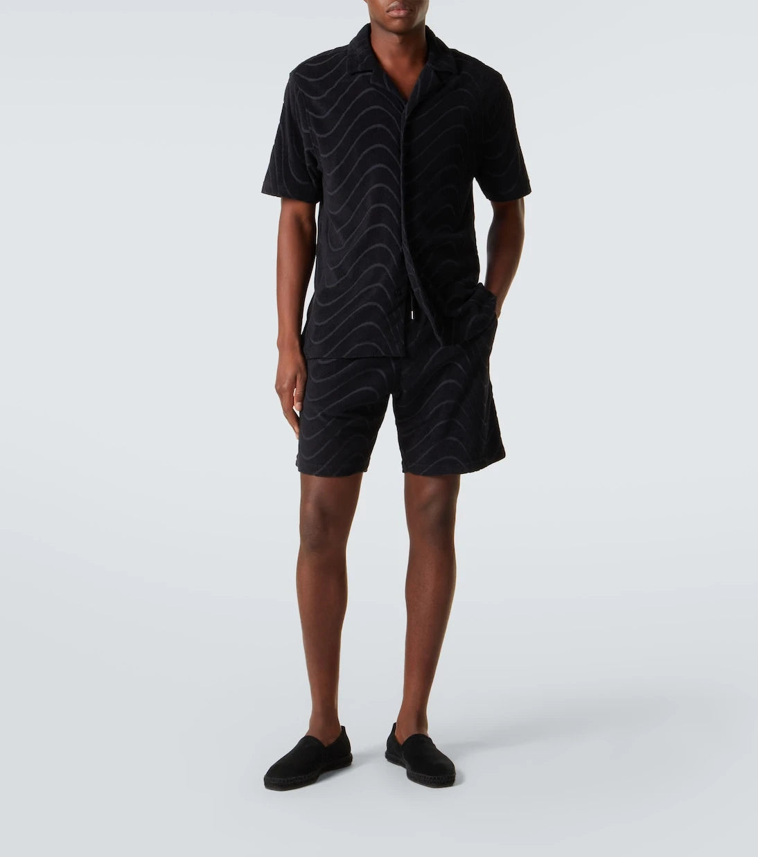 Frescobol Carioca - Embroidered cotton-blend terry shorts