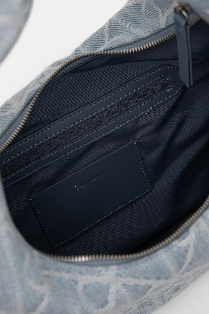 Calvin Klein kadın denim kruvasan çanta