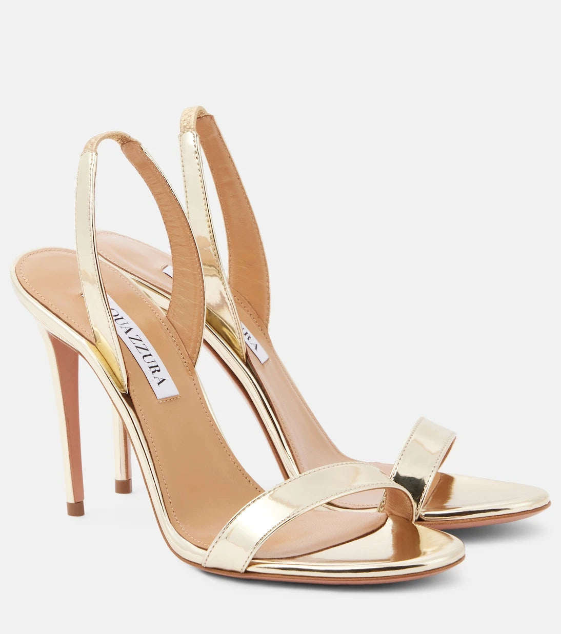 Aquazzura - So Nude 105 metallic leather sandals