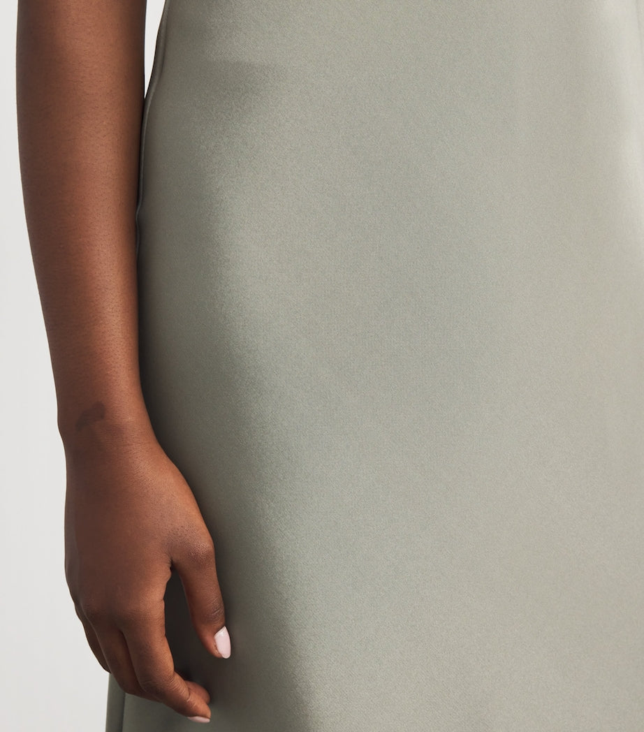 Max Mara Green Silk Midi Dress