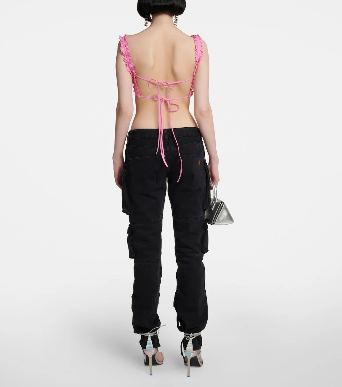The Attico - Glory ruffled cotton bra top