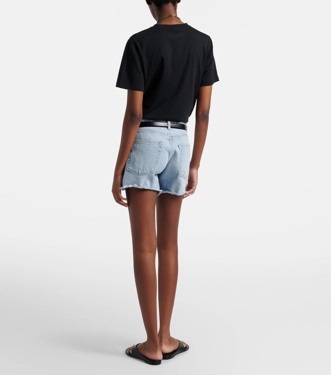 Agolde - Parker Long distressed denim shorts