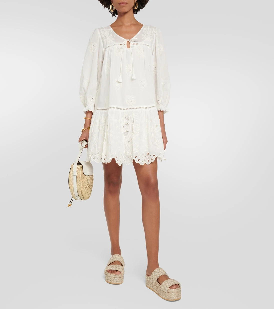 Velvet - Renee embroidered cotton minidress