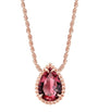 Small Rose Gold and Garnet Serpent Bohème Motif Necklace