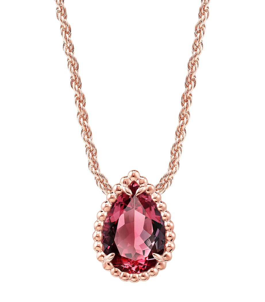 Small Rose Gold and Garnet Serpent Bohème Motif Necklace