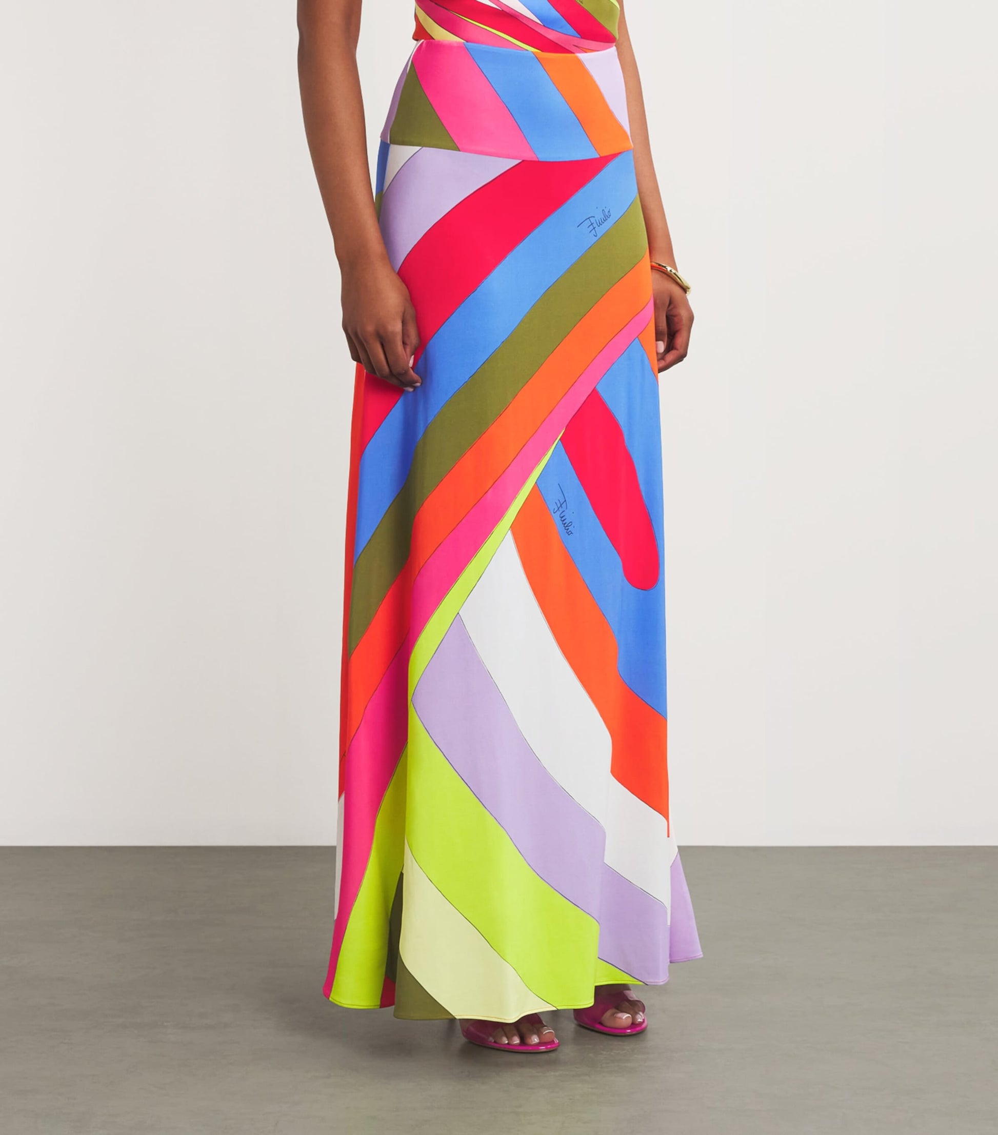Multi Jersey Iride Maxi Skirt