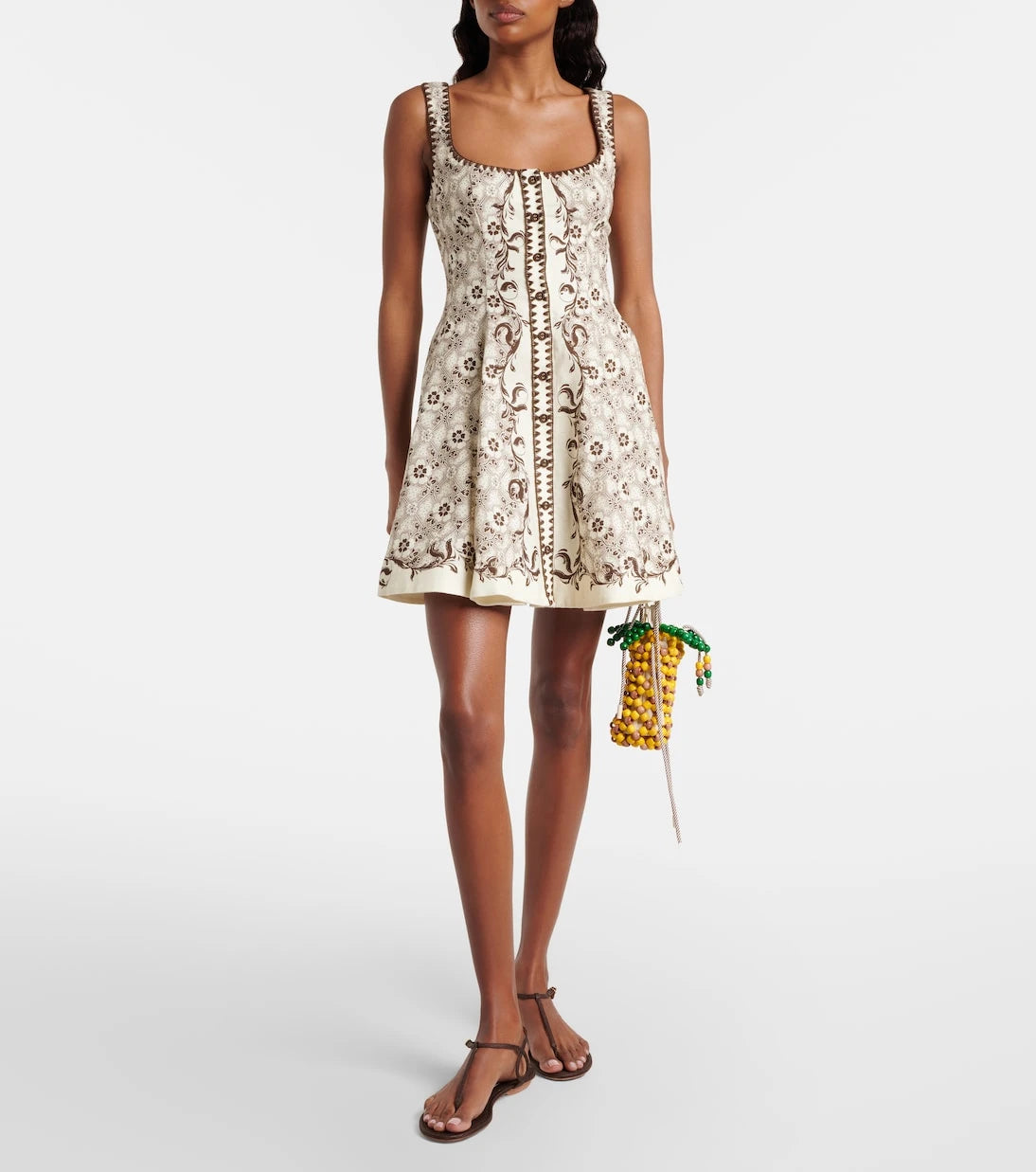 Alémais - Printed linen and cotton minidress
