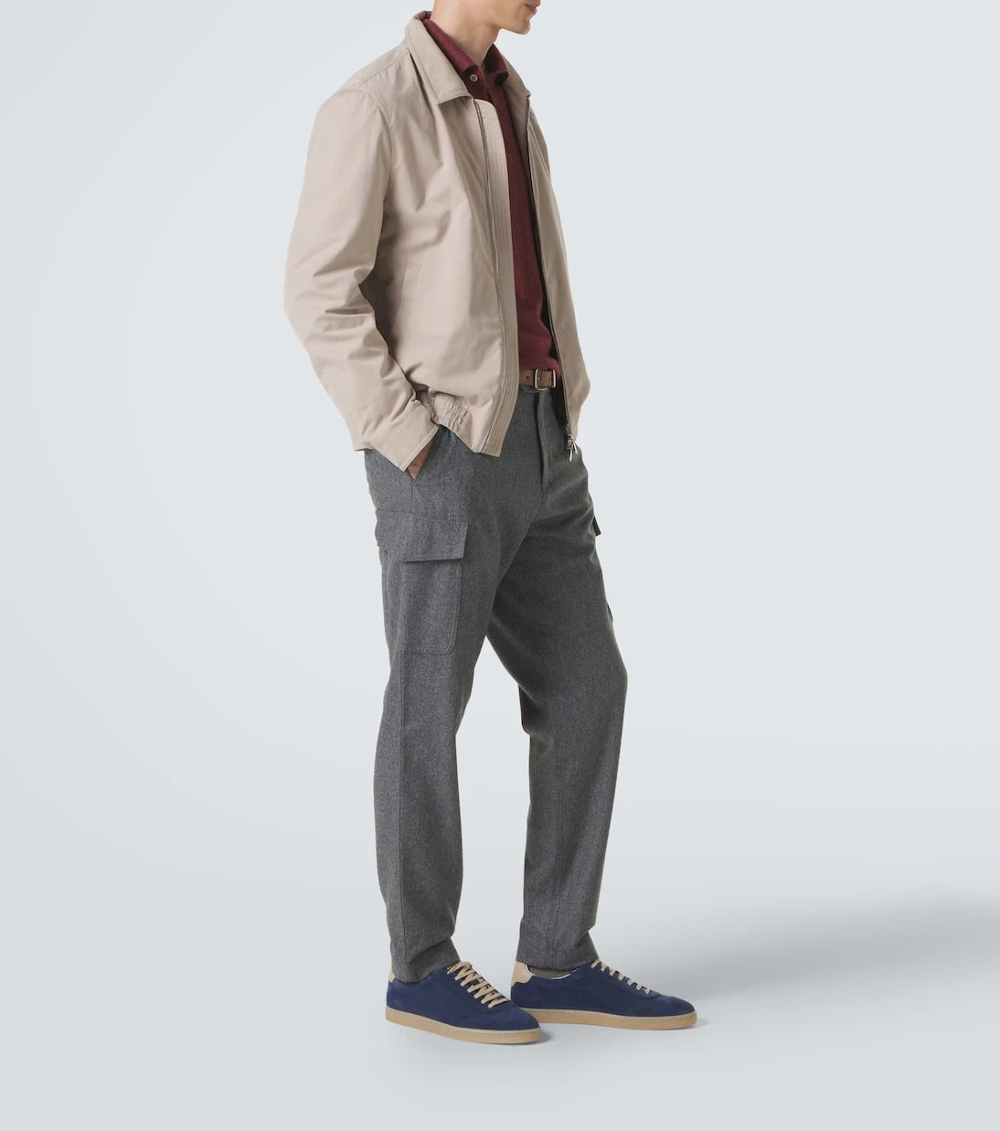 Brunello Cucinelli - Leather-trimmed suede sneakers