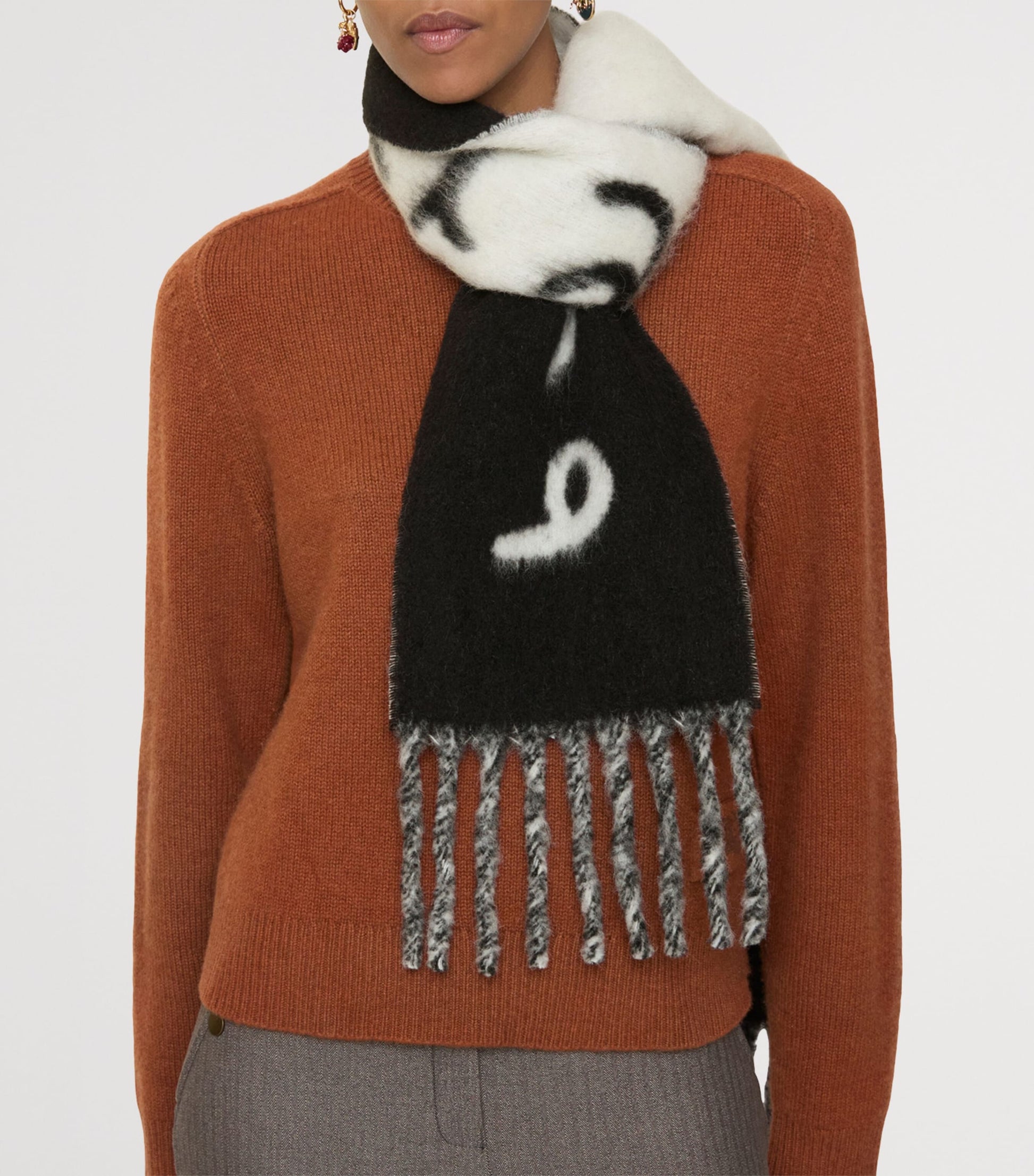 Alpaca-Blend Reversible Logo Scarf