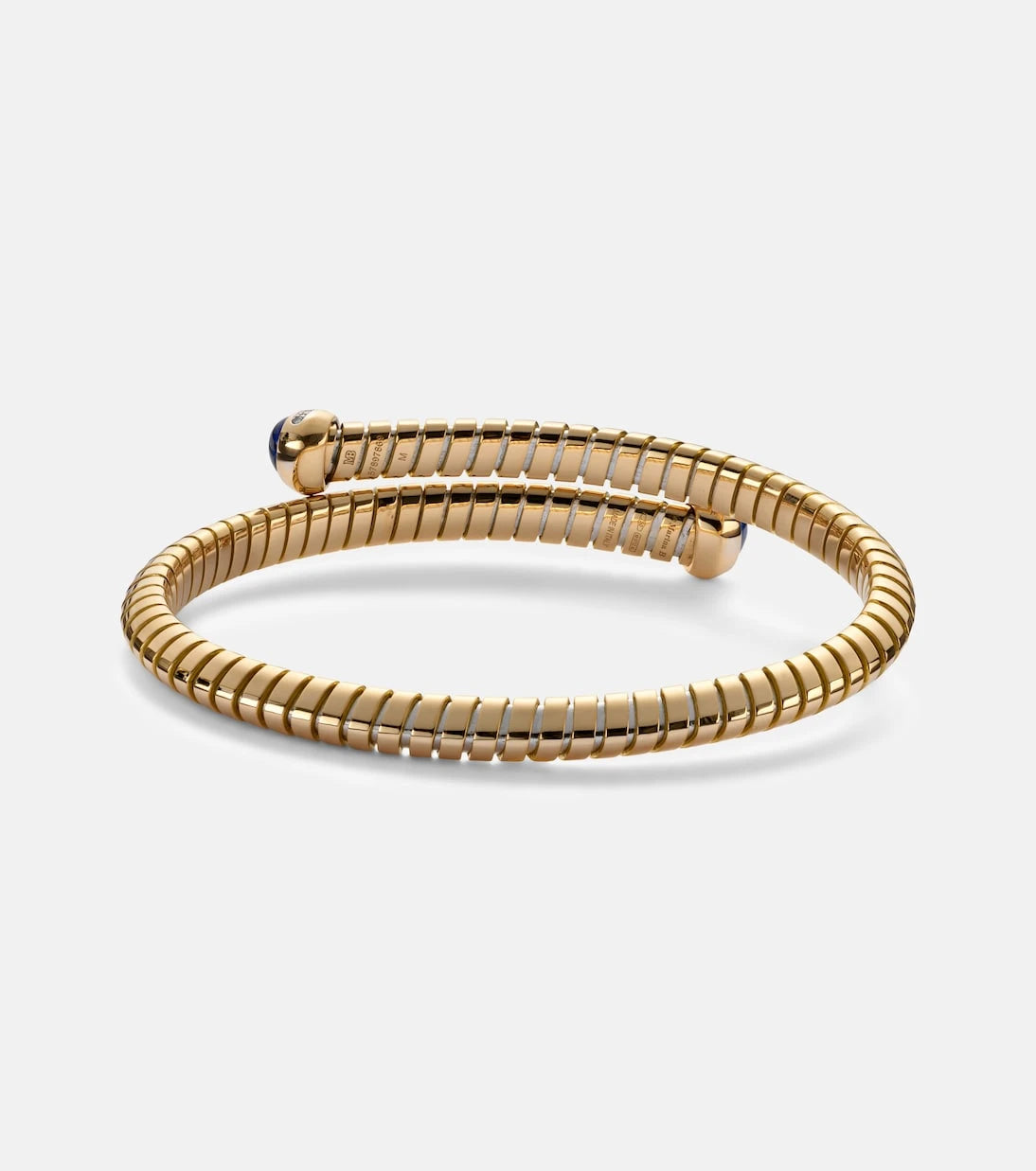 Marina B - 18kt yellow gold bangle with blue sapphires and diamonds