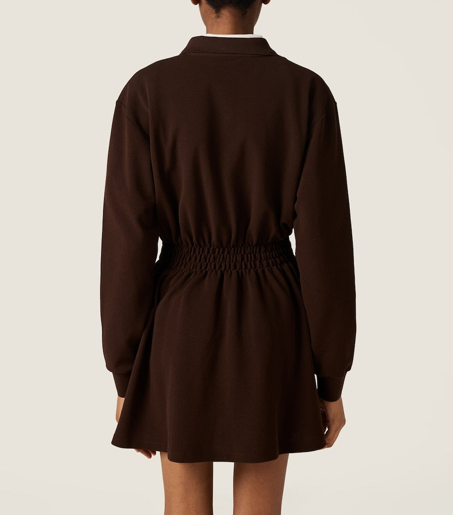 Miu Miu Brown Cotton Piqué Mini Dress